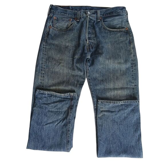 Levi's x Streetwear 501 Jeans Grass Stained Distressed Comfortable Worn In Denim - Picture 4 of 13